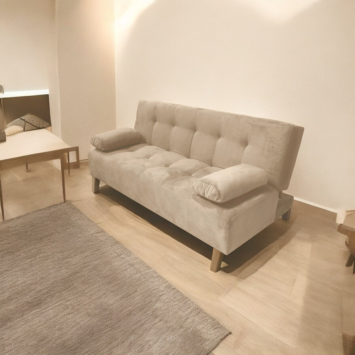 Sofacama Glaser Camel 180x85cm Reclinable De Tres Puestos Con Apoya Brazos