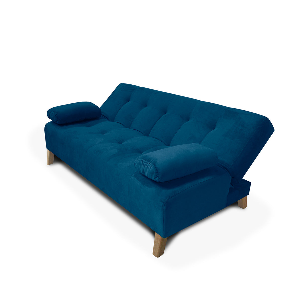 Sofacama Glaser Azul 180x85cm Reclinable de Tres Puestos con Apoya Brazos