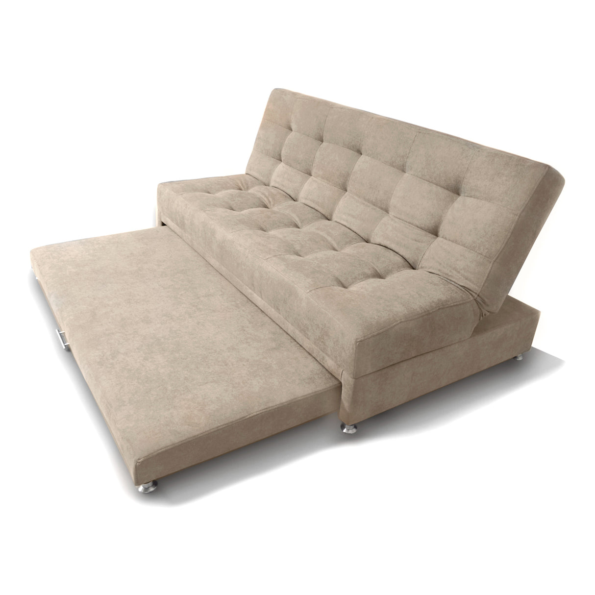 Sofá Cama Tarima Brooke Camel 190x95cm Reclinable De Tres Puestos Sin Apoya Brazos