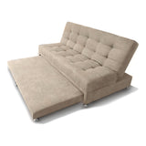 Sofá Cama Tarima Brooke Camel 190x95cm Reclinable De Tres Puestos Sin Apoya Brazos
