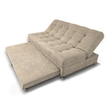 Sofá Cama Tarima Brooke Camel 190x95cm Reclinable De Tres Puestos Sin Apoya Brazos