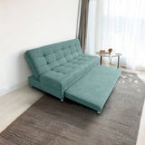 Sofá Cama Tarima Brooke Turquesa 190x95cm Reclinable de Tres Puestos sin Apoya Brazos