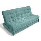 Sofá Cama Tarima Brooke Turquesa 190x95cm Reclinable De Tres Puestos Sin Apoya Brazos