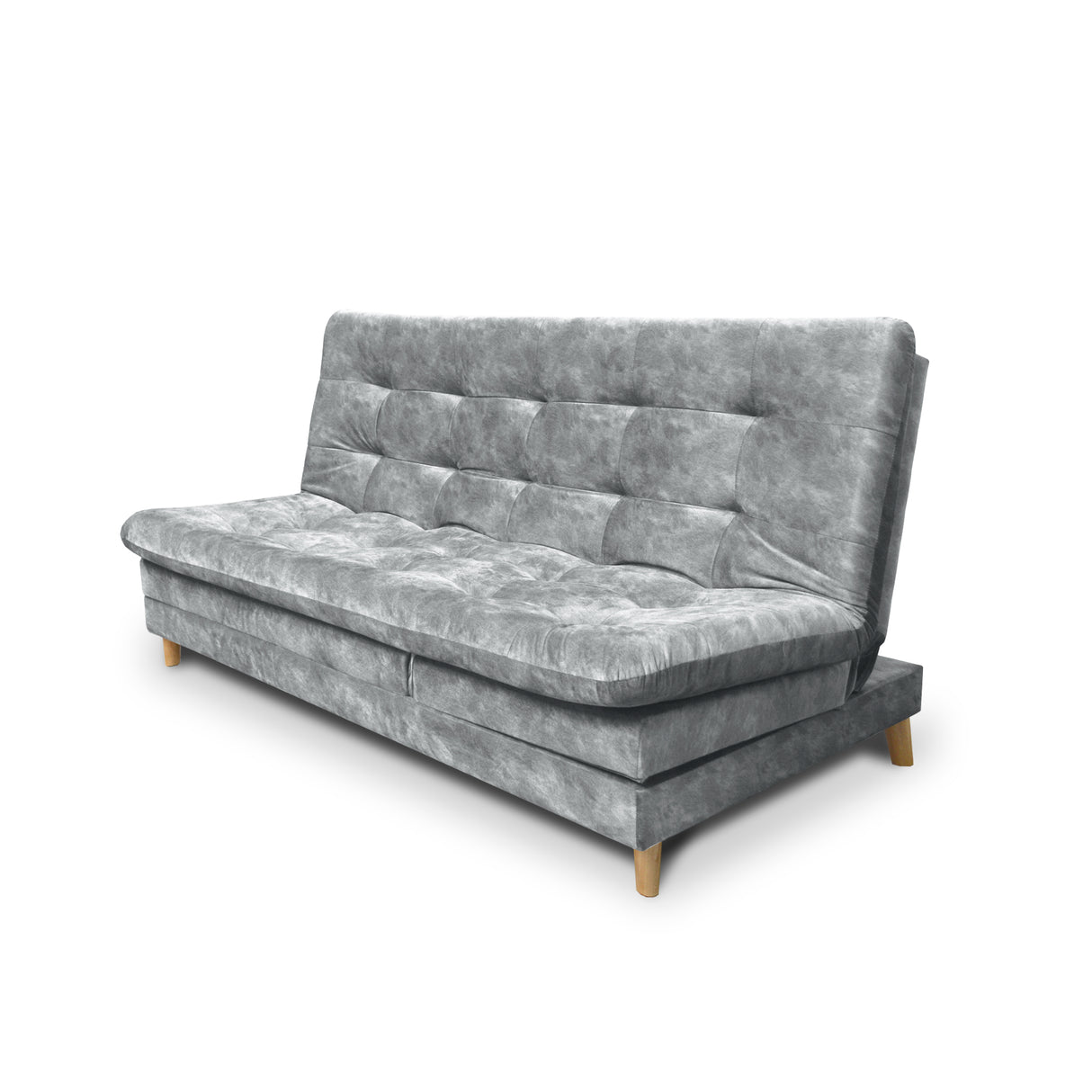 Sofá Cama Agassi Gris 190x95cm Reclinable de Tres Puestos sin Apoya Brazos
