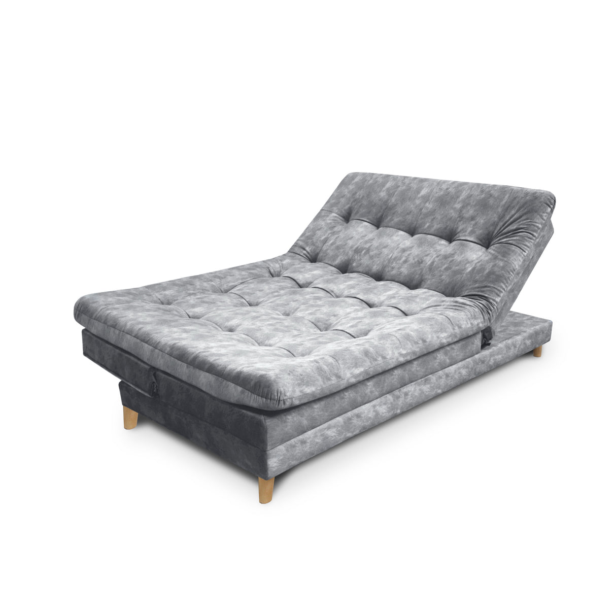 Sofá Cama Agassi Gris 190x95cm Reclinable de Tres Puestos sin Apoya Brazos
