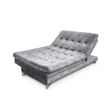 Sofá Cama Agassi Gris 190x95cm Reclinable de Tres Puestos sin Apoya Brazos