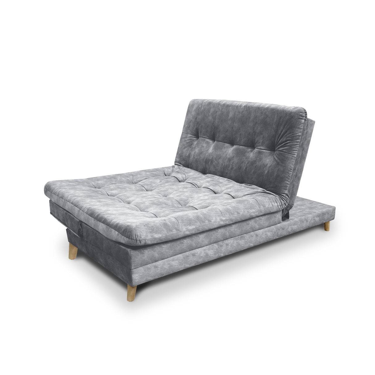 Sofá Cama Agassi Gris 190x95cm Reclinable de Tres Puestos sin Apoya Brazos