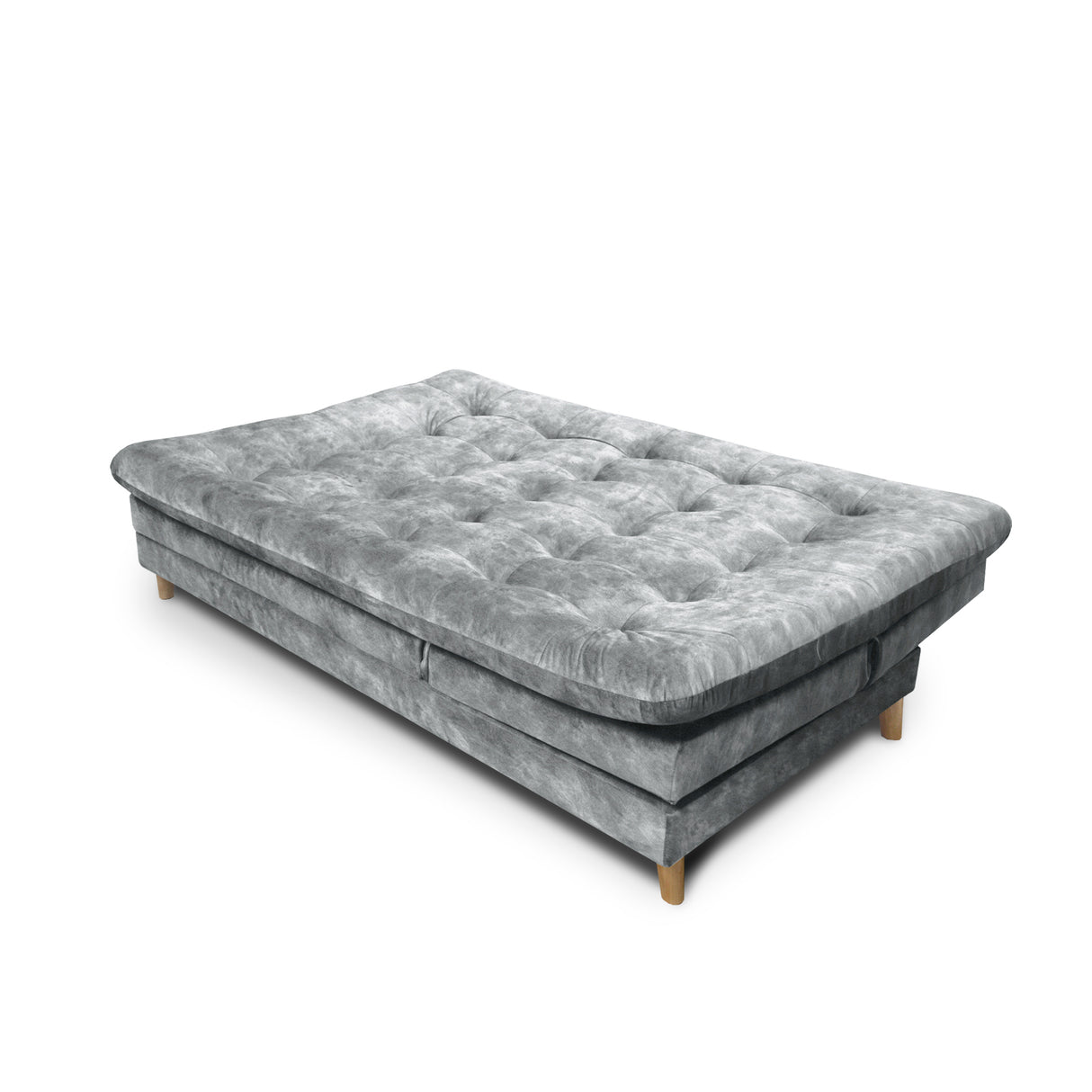 Sofá Cama Agassi Gris 190x95cm Reclinable de Tres Puestos sin Apoya Brazos