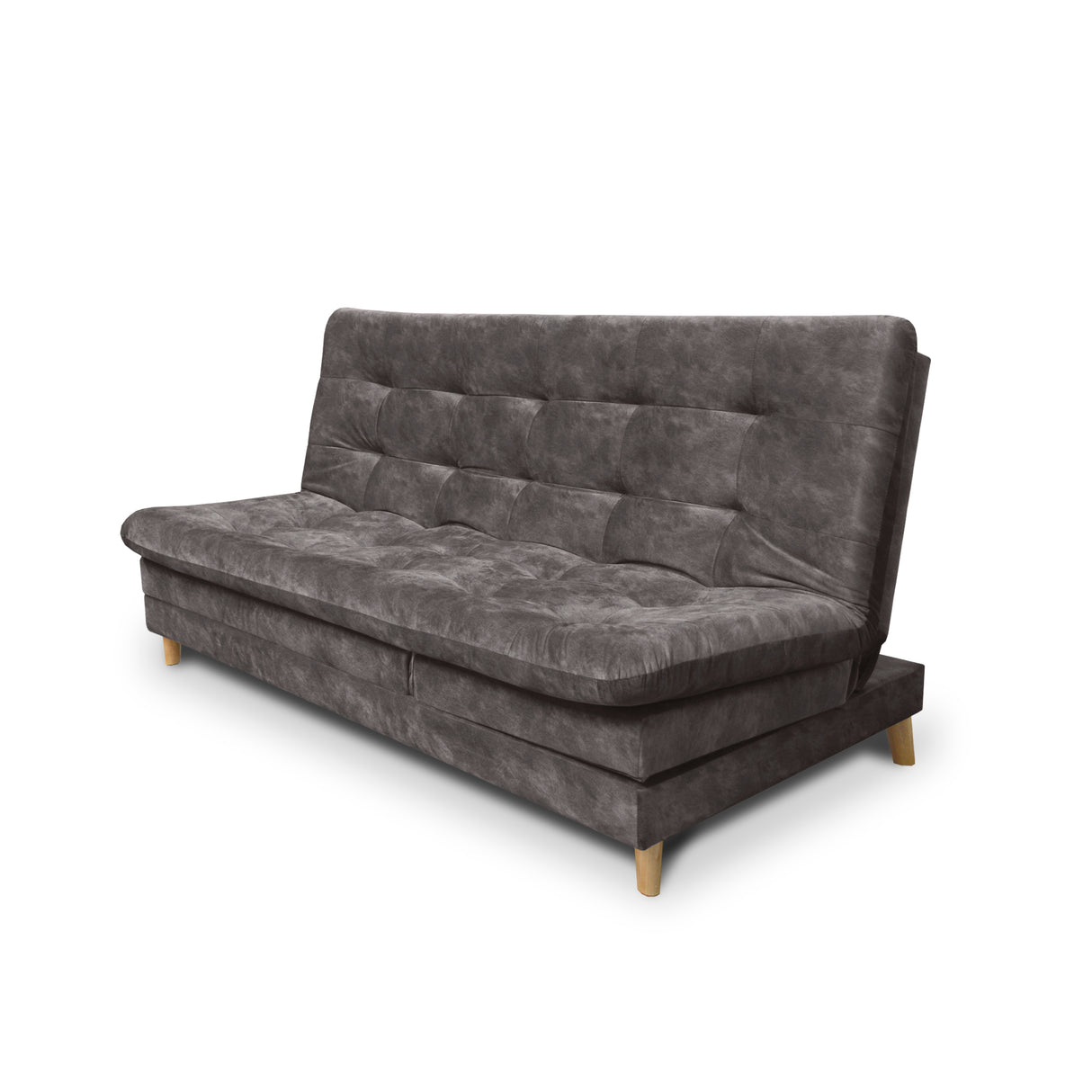 Sofá Cama Agassi Café 190x95cm Reclinable De Tres Puestos Sin Apoya Brazos