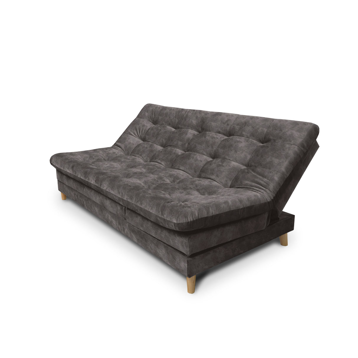 Sofá Cama Agassi Café 190x95cm Reclinable De Tres Puestos Sin Apoya Brazos