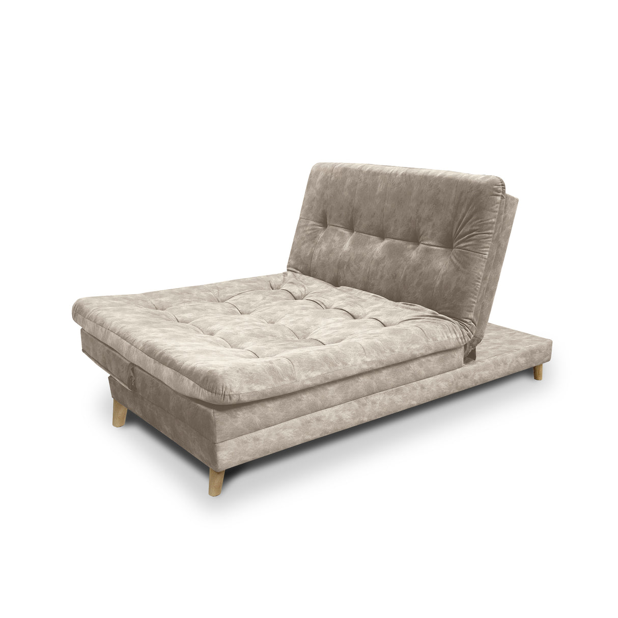 Sofá Cama Agassi Camel 190x95cm Reclinable de Tres Puestos sin Apoya Brazos