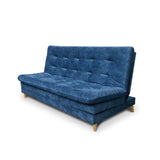 Sofá Cama Agassi Azul 190x95cm Reclinable De Tres Puestos Sin Apoya Brazos