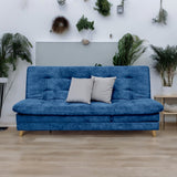 Sofá Cama Agassi Azul 190x95cm Reclinable De Tres Puestos Sin Apoya Brazos