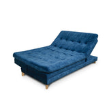 Sofá Cama Agassi Azul 190x95cm Reclinable De Tres Puestos Sin Apoya Brazos