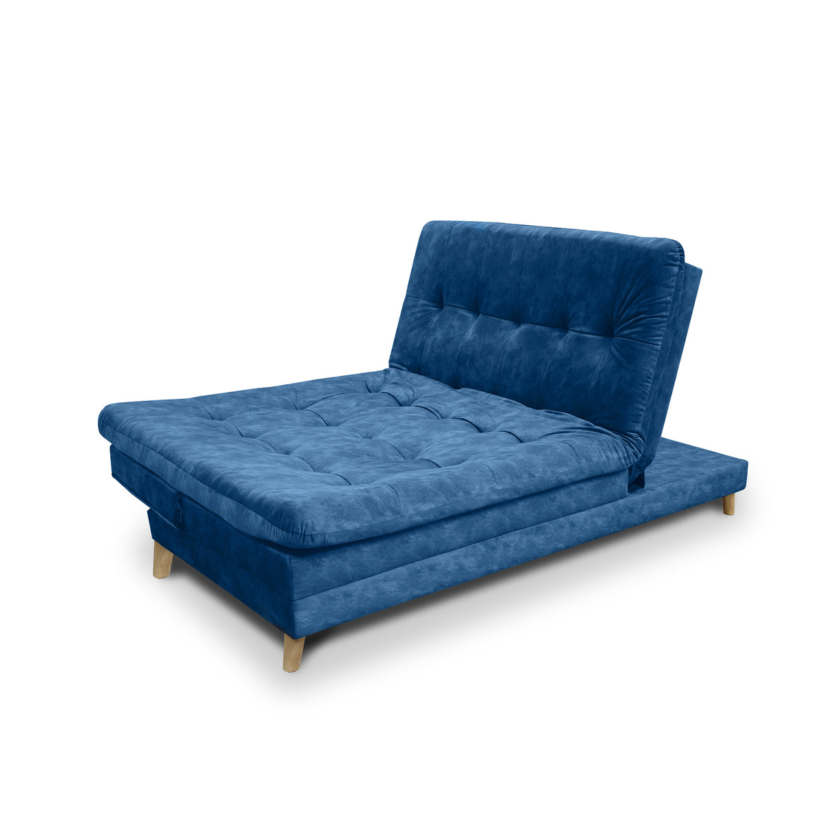 Sofá Cama Agassi Azul 190x95cm Reclinable De Tres Puestos Sin Apoya Brazos