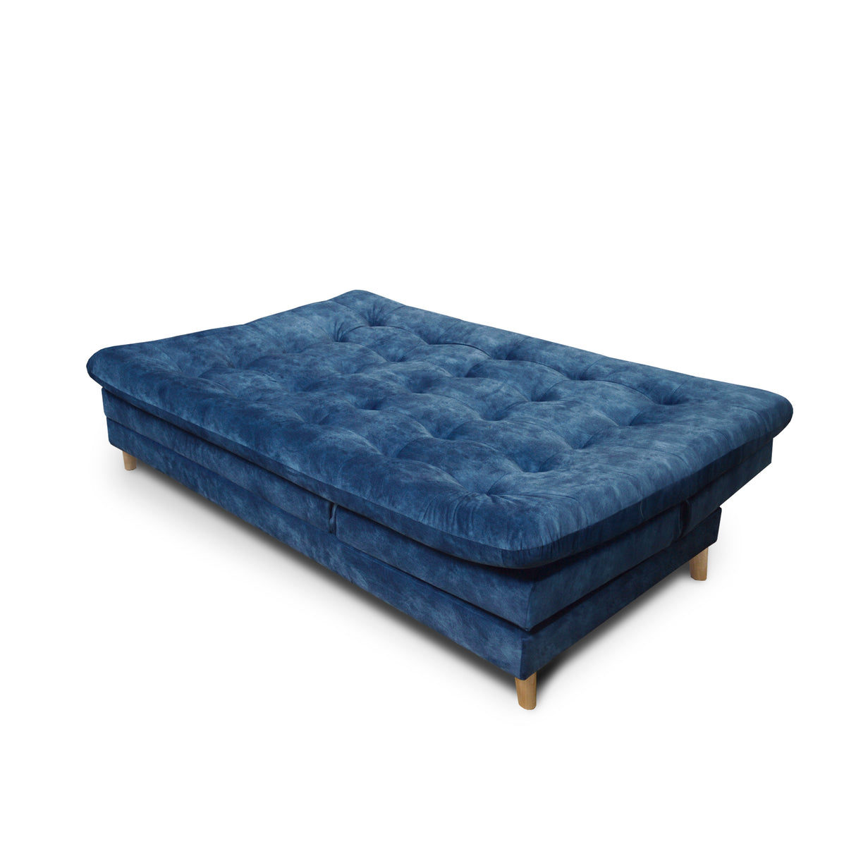 Sofá Cama Agassi Azul 190x95cm Reclinable De Tres Puestos Sin Apoya Brazos