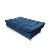 Sofá Cama Agassi Azul 190x95cm Reclinable De Tres Puestos Sin Apoya Brazos