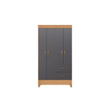 Closet Gris Grafito 98x181cm con Cuatro Puertas y Dos Cajones - CLOSETS | Bylmo