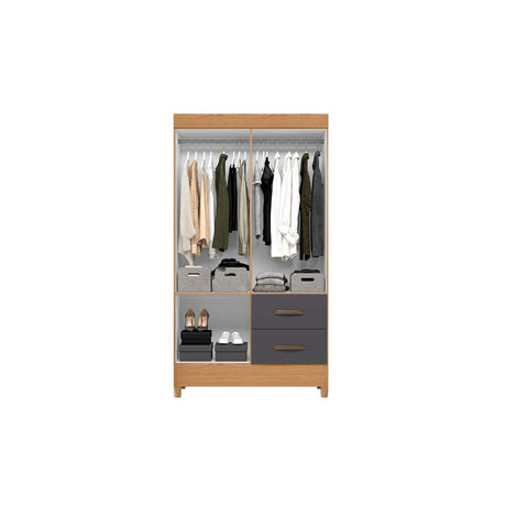 Closet Gris Grafito 98x181cm con Cuatro Puertas y Dos Cajones - CLOSETS | Bylmo