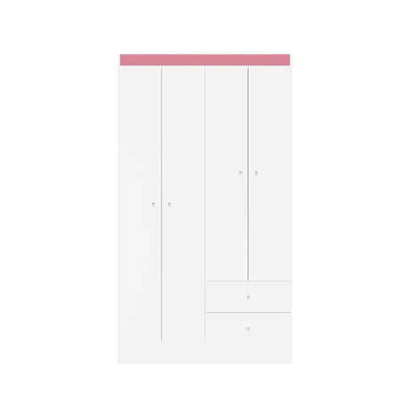 Closet Blanco 102x186cm con Cuatro Puertas y Dos Cajones - CLOSETS | Bylmo