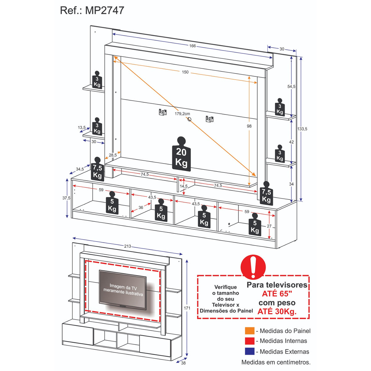 Centro de Entretenimiento Berlín Negro 213x171cm Para TV Hasta 65" Pulgadas con Dos Comportimientos