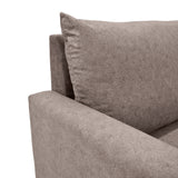 Sofá Taupe y Matiz Caoba 195x93cm de Tres Puestos con Apoya Brazos y con Patas