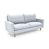 Sofá Plata y Matiz Caoba 195x93cm de Tres Puestos con Apoya Brazos y con Patas - SOFAS Y POLTRONAS | Bylmo