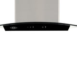 Campana Extractora Isla Haceb Negro 86x43.5cm 110 Voltios de Tres Velocidades con Pantalla Digital y con Iluminación