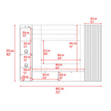 Panel de TV Gamma Capri y Avellana 184.2x127.5cm para TV Hasta 65 Pulgadas con Cuatro Compartimientos