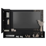 Panel de TV Beta Wengue y Mamba 185x128.5cm para TV Hasta 65 Pulgadas con Dos Compartimientos - MUEBLES DE TV | Bylmo