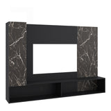 Panel de TV Beta Wengue y Mamba 185x128.5cm para TV Hasta 65 Pulgadas con Dos Compartimientos - MUEBLES DE TV | Bylmo