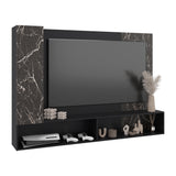Panel de TV Beta Wengue y Mamba 185x128.5cm para TV Hasta 65 Pulgadas con Dos Compartimientos - MUEBLES DE TV | Bylmo