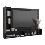 Panel de TV Beta Wengue y Mamba 185x128.5cm para TV Hasta 65 Pulgadas con Dos Compartimientos - MUEBLES DE TV | Bylmo