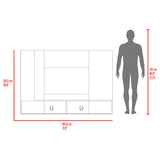Panel de TV Beta Wengue y Mamba 185x128.5cm para TV Hasta 65 Pulgadas con Dos Compartimientos - MUEBLES DE TV | Bylmo