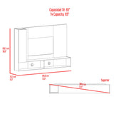 Panel de TV Beta Wengue y Mamba 185x128.5cm para TV Hasta 65 Pulgadas con Dos Compartimientos - MUEBLES DE TV | Bylmo