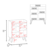 Mueble Auxiliar de Cocina Espresso Blanco y Fresno 80x99.4cm con Tres Compartimientos y con Tres Entrepaños - BARRAS Y MUEBLES AUXILIARES | Bylmo