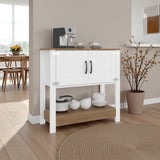 Mueble Auxiliar de Cocina Latte Blanco y Fresno 89x88cm con Dos Compartimientos - BARRAS Y MUEBLES AUXILIARES | Bylmo