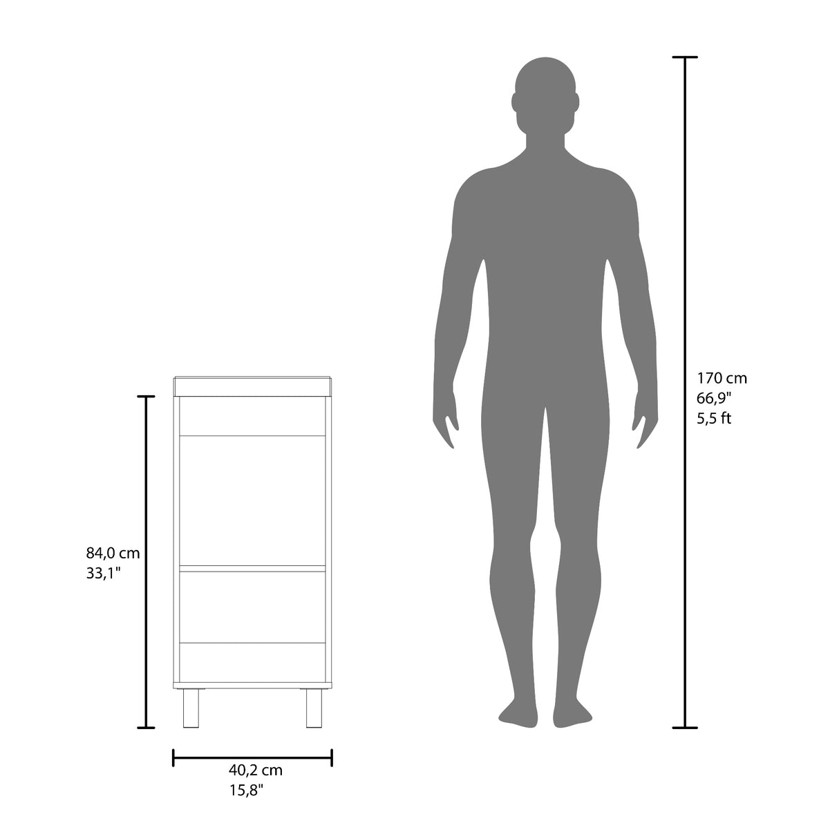 Mueble para Lavamanos Rivera Wengue 40.2x84cm Individual con Lavamanos y con Una Puerta - MUEBLES PARA LAVAMANOS | Bylmo
