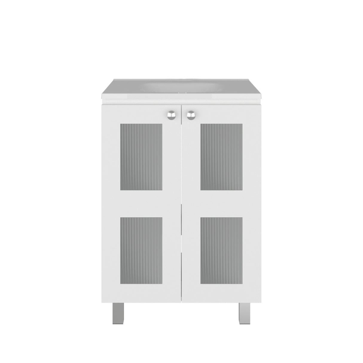 Mueble para Lavamanos Haysi Blanco 59.3x86.5cm Individual con Lavamanos y con Dos Puertas