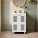 Mueble para Lavamanos Haysi Blanco 59.3x86.5cm Individual con Lavamanos y con Dos Puertas