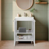 Mueble para Lavamanos Haysi Blanco 59.3x86.5cm Individual con Lavamanos y con Dos Puertas