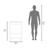 Mueble para Lavamanos Haysi Blanco 59.3x86.5cm Individual con Lavamanos y con Dos Puertas