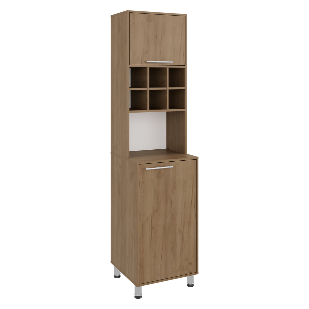 Alacena Attica Fresno 50x204cm con Dos Puertas y con Patas