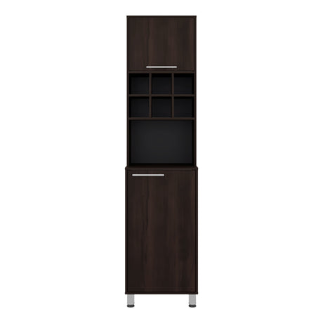 Alacena Attica Nogal 50x204cm con Dos Puertas y con Patas - ALACENAS Y MUEBLES MICROONDAS | Bylmo