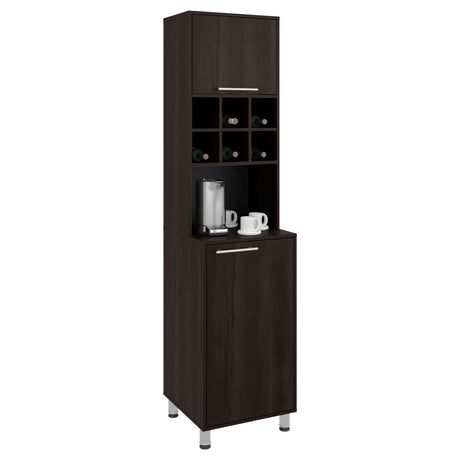 Alacena Attica Nogal 50x204cm con Dos Puertas y con Patas - ALACENAS Y MUEBLES MICROONDAS | Bylmo