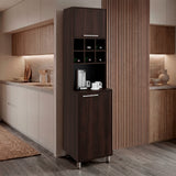 Alacena Attica Nogal 50x204cm con Dos Puertas y con Patas - ALACENAS Y MUEBLES MICROONDAS | Bylmo