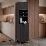 Alacena Attica Wengue 50x204cm con Dos Puertas y con Patas - ALACENAS Y MUEBLES MICROONDAS | Bylmo