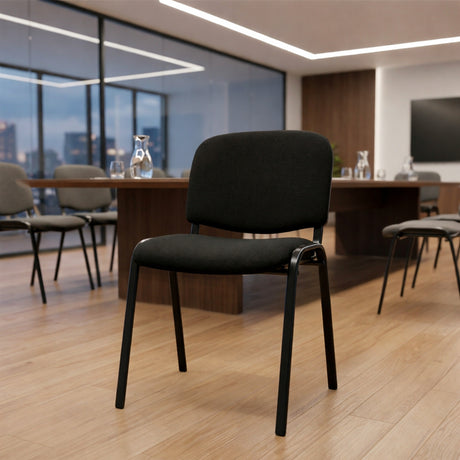 Silla Interlocutora Negro 48x78cm Apilable sin Espaldar y sin Apoya Brazos - SILLAS DE OFICINA | Bylmo