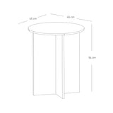Mesa de Centro Lenon Madera Natural y Blanco 45x54cm Circular