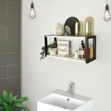 Repisa Vega Blanco y Negro 52x18cm Rectangular con Dos Entrepaños